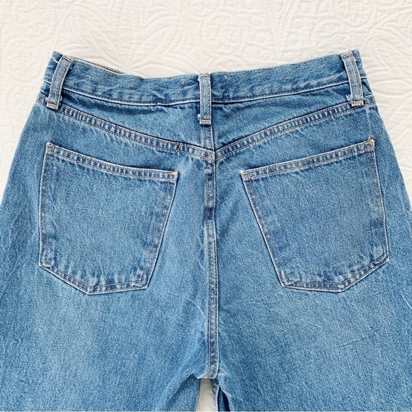 Zara Women's High Rise Distressed Raw Hem Jeans - Picture 4 of 5